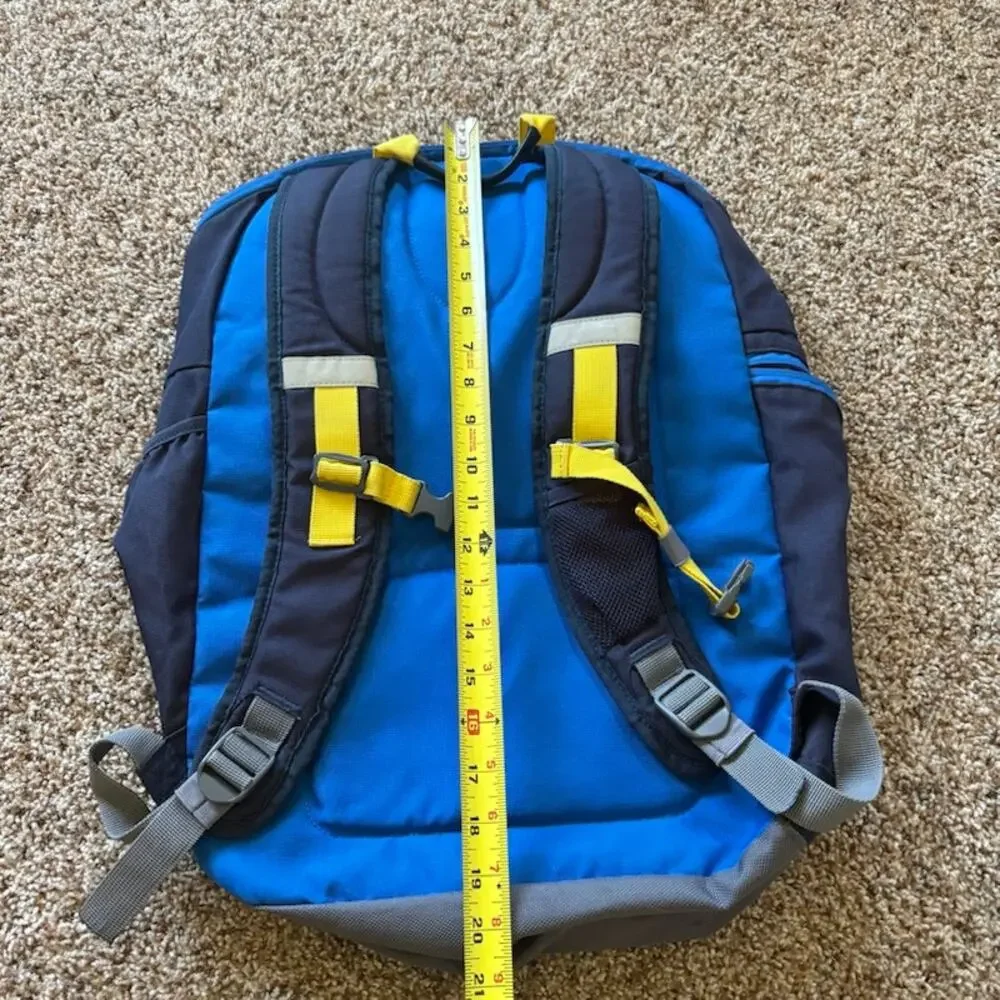 Lands' End ClassMate Large Backpack Blue/Gray with Yellow Straps